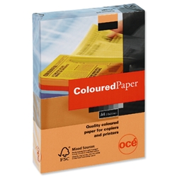 Data Colours Multifunctional Paper Coloured Ream-Wrapped 80gsm A4 Orange Ref 5273 [500 Sheets]