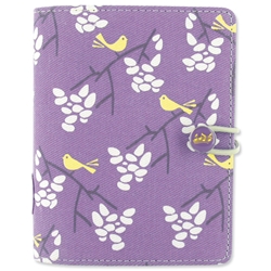 Filofax Songbird Pocket Organiser with Elastic Closure for Paper Size 81x120mm Purple Ref 027655