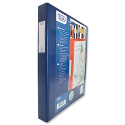 Elba Ring Binder PVC Upright 4 D-ring 40mm Capacity A3 Blue Ref 400009731 [Pack 2]