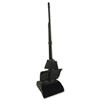 Dustpan and Brush Set Heavy Duty Long Handled With Lid Black