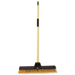 Bulldozer Broom Dual Purpose Soft/Stiff PVC Yard Broom & Metal Handle 24inch Ref SPC/HQ16