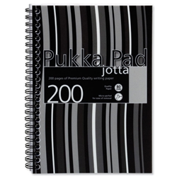 Pukka Pad Jotta Notebook Wirebound Perforated Ruled 80gsm 200pp A5 Black Stripes Ref JP021-5 [Pack 3]
