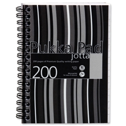 Pukka Pad Jotta Notebook Wirebound Perforated Ruled 80gsm 200pp A6 Black Stripes Ref JP036-5 [Pack 3]