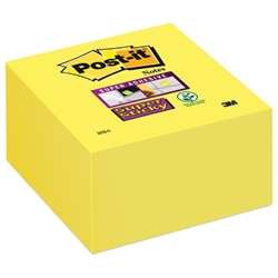 Post-it® Super Sticky Note Cube Pad of 350 Sheets 76x76mm Yellow Ref 2028-S