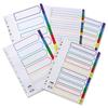 Concord Plastic Index Polypropylene 120 Micron Europunched 1-5 A4 Asso