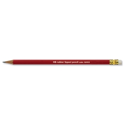 5 Star Pencil with Eraser HB Red Barrel [Pack 12]