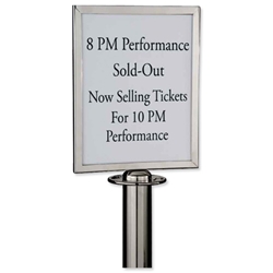 Sign Holder Polished Stainless Steel for Classic Rope Stand A4 W310xH220xD20 Ref RS-SIGN-A4PC