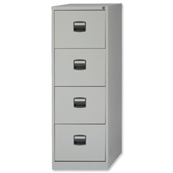 Trexus Steel Filing Cabinet, 4-Drawer Grey Filing Cabinet (470x622x1321) Ref 394976