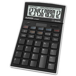 Aurora DT920P Desk Calculator Battery/Solar Power 12 Digit Tax Keys Ref DT920P