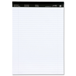 5 Star Executive Pad Perforated Top Feint Ruled Blue Margin Red 50 White Sheets A4 [Pack 10]