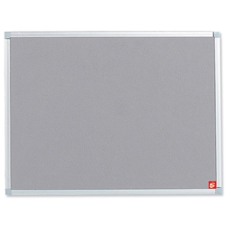 5 Star Noticeboard with Fixings and Aluminium Trim W900xH600mm Grey