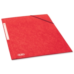 Elba Eurofolio Folder Elasticated 3-Flap 450gsm A4 Red Ref 100200990 [Pack 10]