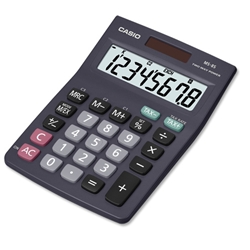 Casio Calculator Desktop Battery/Solar-power 8 Digit 4 Key Memory 103x137x31mm Black Ref MS-8TV/MS-8S