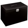Metal File Box with 5 Suspension Files Tabs and Inserts A4 Black