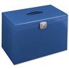 Pierre Henry Metal File Box with 5 Suspension Files Tabs and Inserts A4 W370xD220xH290mm Blue Ref 040125