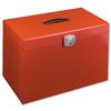 Pierre Henry Metal File Box with 5 Suspension Files Tabs and Inserts A4 W370xD220xH290mm Red Ref 040135
