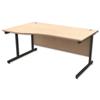 Trexus Contract Wave Desk Left Hand Graphite Legs W1600xD1000-800xH725mm Maple