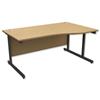 Trexus Contract Wave Desk Right Hand Graphite Legs W1600xD1000-800xH725mm Oak