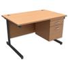 Trexus Contract Desk Rectangular with 2-Drawer Filer - 414938