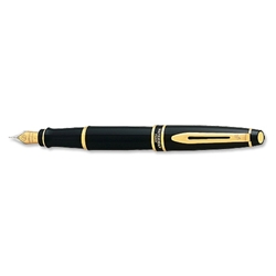 Waterman Expert III Fountain Pen Black Lacquer and 2-Tone Gold-plated Nib Gold Trim Medium Ref S0951660