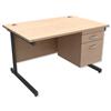 Trexus Contract Desk Rectangular with 2-Drawer Filer - 414962