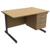 Trexus Contract Desk Rectangular with 3-Drawer Pedestal - 415033