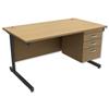 Trexus Contract Desk Rectangular with 3-Drawer Pedestal - 415122