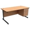 Trexus Contract Desk Rectangular with 2-Drawer Filer - 415148