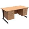 Trexus Contract Desk Rectangular with Double Pedestal - 415163