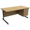 Trexus Contract Desk Rectangular with 3-Drawer Pedestal - 415236