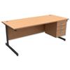 Trexus Contract Desk Rectangular with 3-Drawer Pedestal - 415278
