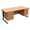 Trexus Contract Desk Rectangular with Double Pedestal - 415285
