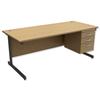 Trexus Contract Desk Rectangular with 3-Drawer Pedestal - 415358