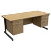 Trexus Contract Desk Rectangular with Double Pedestal - 415366