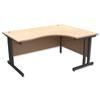 Trexus Contract Plus Cantilever Radial Desk Right Hand Graphite Legs W1800xD1200xH725mm Maple