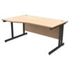 Trexus Contract Plus Cantilever Wave Desk Left Hand Graphite Legs W1600xD800xH725mm Maple