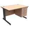 Trexus Contract Plus Cantilever Desk Rectangular 3-Drawer - 415600