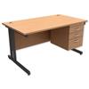 Trexus Contract Plus Cantilever Desk Rectangular 3-Drawer - 415666