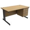 Trexus Contract Plus Cantilever Desk Rectangular 3-Drawer - 415690