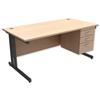 Trexus Contract Plus Cantilever Desk Rectangular 3-Drawer - 415811