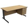Trexus Contract Plus Cantilever Desk Rectangular 3-Drawer - 415852