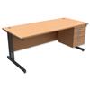 Trexus Contract Plus Cantilever Desk Rectangular 3-Drawer - 415925