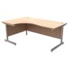 Trexus Contract Radial Desk Left Hand Silver Legs W1800xD1200xH725mm Maple