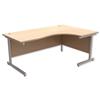 Trexus Contract Radial Desk Right Hand Silver Legs W1800xD1200xH725mm Maple