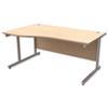 Trexus Contract Wave Desk Left Hand Silver Legs W1600xD1000-800xH725mm Maple