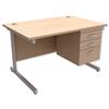 Trexus Contract Desk Rectangular with 3-Drawer Pedestal - 416304