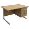 Trexus Contract Desk Rectangular with 3-Drawer Pedestal - 416338