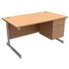 Trexus Contract Desk Rectangular with 2-Drawer Filer - 416353