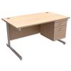 Trexus Contract Desk Rectangular with 2-Drawer Filer - 416386