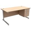 Trexus Contract Desk Rectangular with 2-Drawer Filer - 416483
